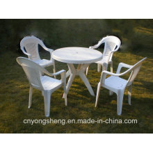 Injection plastique blanc Table avec chaise moule (YS1601)